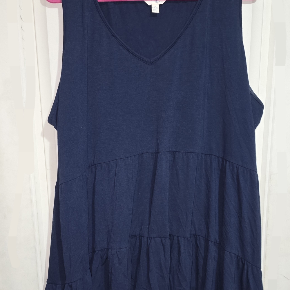 Terra & Sky Navy Tiered Midi Dress